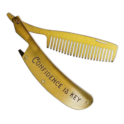 Lucky Jack : Fancy Brass Beard Comb at Annie's Hallmark