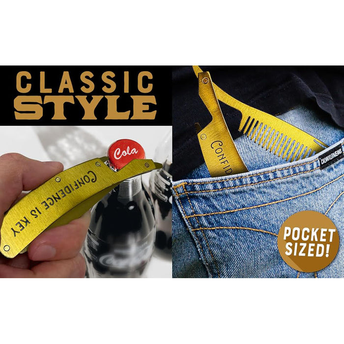 Lucky Jack : Fancy Brass Beard Comb at Annie's Hallmark