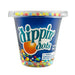 Container of Dippin' Dots ice cream with colorful dots on a white background
