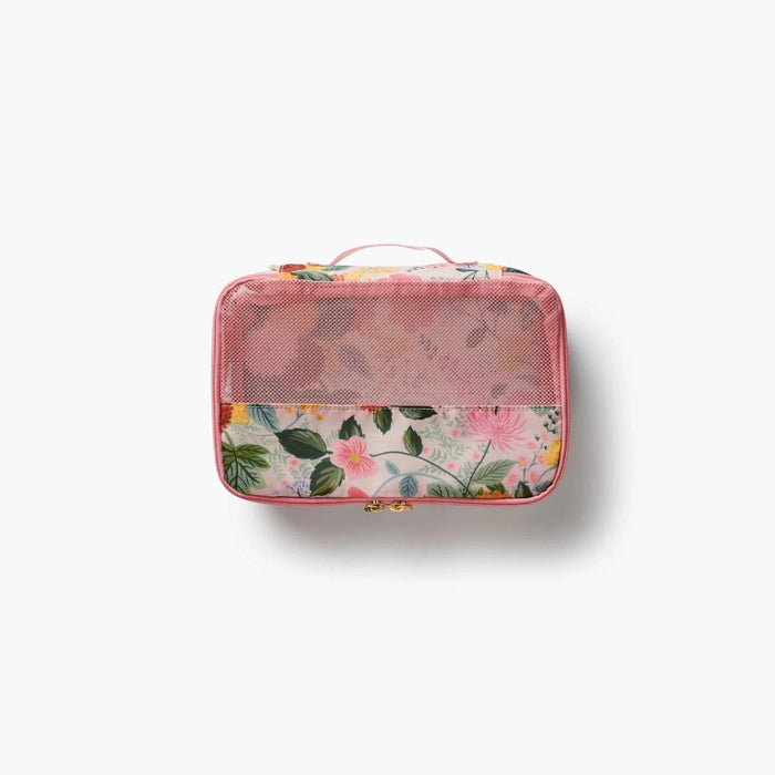A set of packing cubes designed to keep clothing and travel essentials neatly organized for stress-free packing.