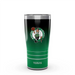 Tervis stainless steel tumbler with Boston Celtics logo and green to black ombre gradient design with slider lid