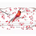 Watercolor illustration of a red cardinal and berries design wrap for Tervis tumbler.