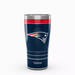 Tervis NFL New England Patriots MVP Tumbler wrap design featuring team logo and Patriots wordmark on navy background with red stripe.