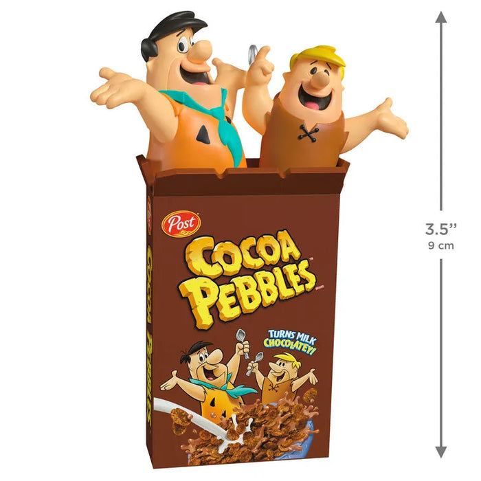3.5 inch tall molded plastic 2026 Hallmark Keepsake Cocoa Pebbles ornament with Fred and Barney sculpted details