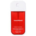 Touchland Golden Amber Power Essence hydrating body & hair mist in sleek red and white case.