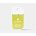 Touchland Vanilla Blossom Power Mist hydrating hand sanitizer with yellow liquid in sleek white case.
