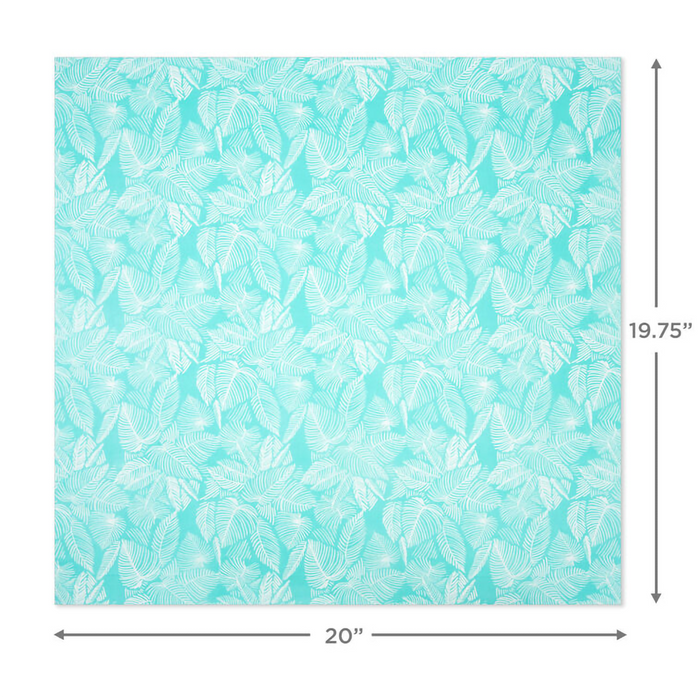 Hallmark : Tropical Leaves on Aqua Tissue Paper With Gift Tag Stickers, 6 sheets