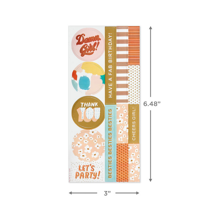 Hallmark : Tropical Leaves on Aqua Tissue Paper With Gift Tag Stickers, 6 sheets