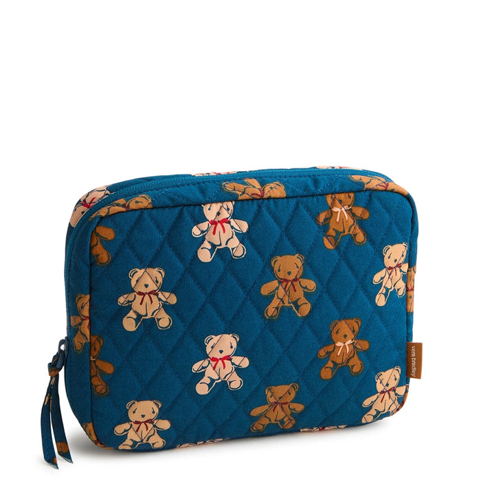 Side view of Vera Bradley cord organizer in Bunch of Bears print showing the quilted design and teddy bear pattern.