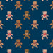 Close-up swatch of the Vera Bradley Bunch of Bears pattern with teddy bears wearing bow ties on a navy blue background.
