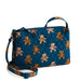 Front view of Vera Bradley Foxbury Crossbody in Bunch of Bears showing teddy bear pattern on teal quilted fabric.