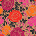 Close-up swatch of Vera Bradley Coming Up Roses pattern with large colorful roses and black leafy accents.