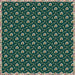 Close-up of Mistletoe Lattice pattern with cream flowers and vine detailing on deep green background.