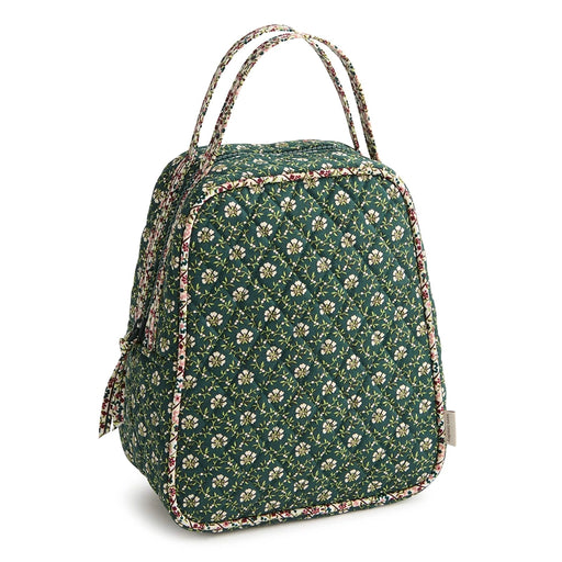 Front view of Vera Bradley Lunch Bag in Mistletoe Lattice showing full floral pattern.