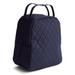 Vera Bradley Lunch Tote in Peacoat with quilted navy cotton exterior, open top showing insulated interior and double handles