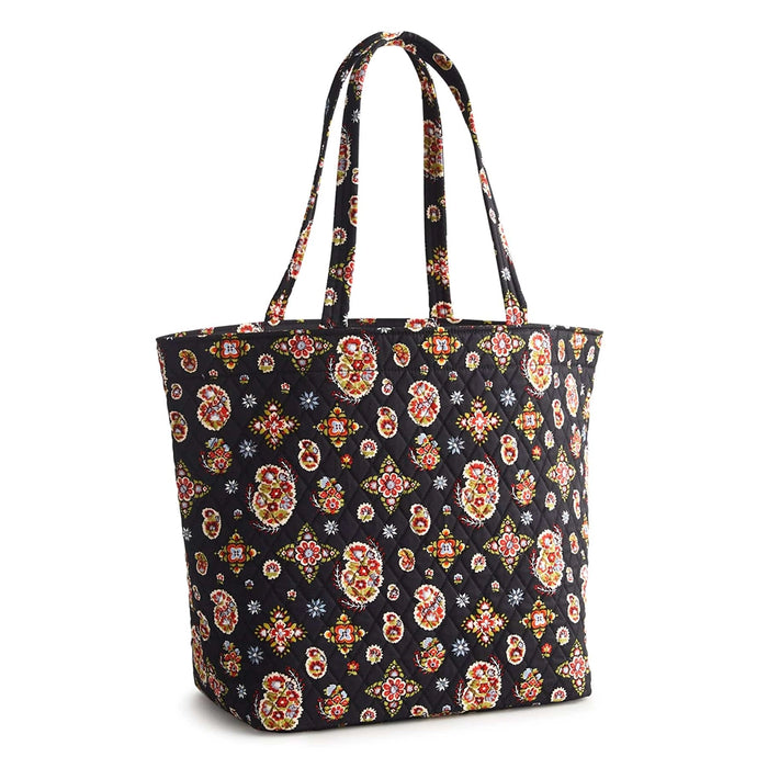 Vera Bradley Marston Grand Tote Bag in North Star Sky, quilted cotton tote with dual handles and multicolor floral design.