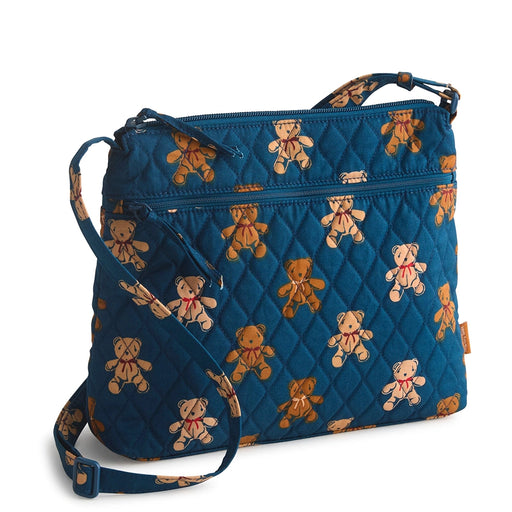 Vera Bradley Original Zip Hipster in Bunch of Bears, front view with adjustable strap and zippered pockets.