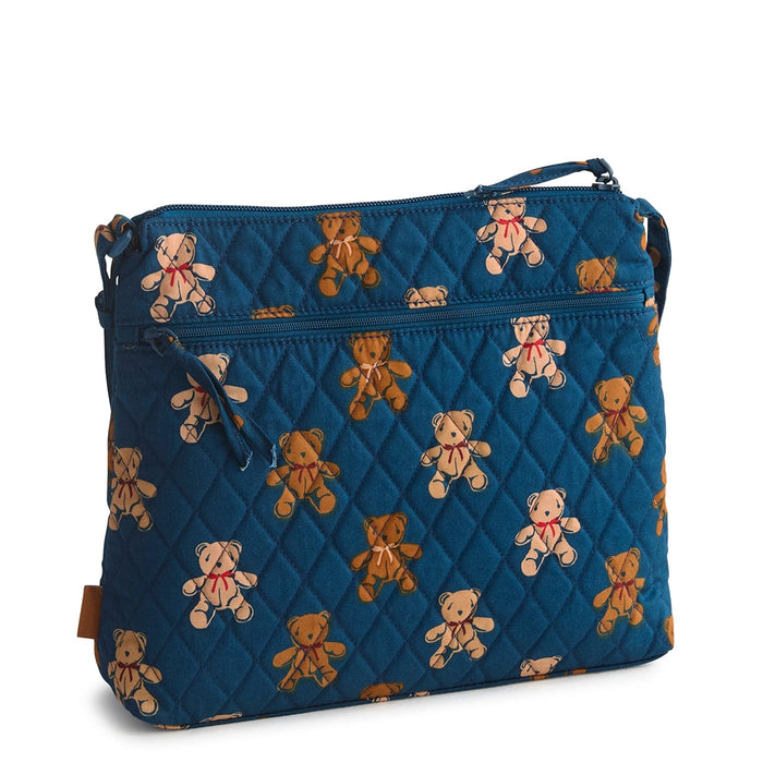 Vera Bradley Original Zip Hipster in Bunch of Bears, front view with adjustable strap and zippered pockets.