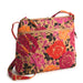 Vera Bradley Original Zip Hipster in Coming Up Roses, front view with quilted floral design and adjustable strap.