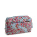 Angled view of Vera Bradley Paisley Bouquet Medium Cosmetic Bag showing zip closure