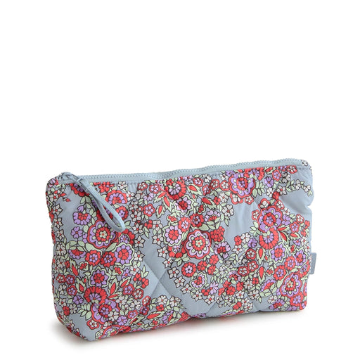 Vera Bradley Paisley Bouquet medium quilted cosmetic pouch with floral pattern and zipper top