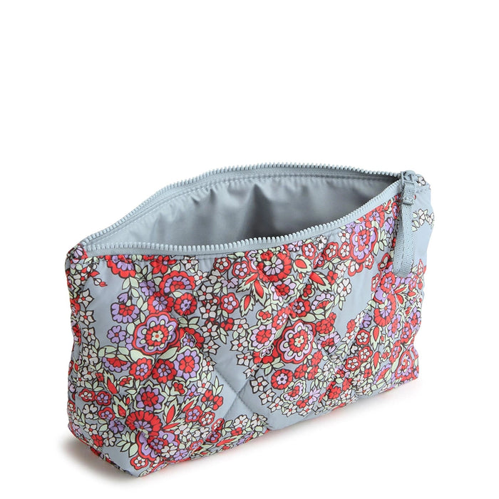 Open Vera Bradley Paisley Bouquet medium pouch showing interior lining