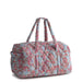 Back view of Vera Bradley Paisley Bouquet Original Duffel Bag with quilted cotton fabric and floral pattern.