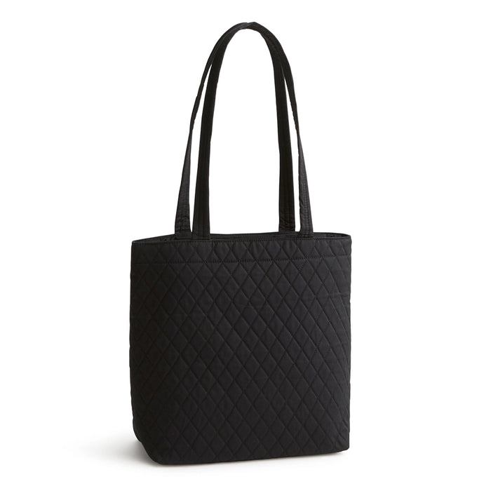 front view of Small Original Zip Tote Bag in Moonless Night showing quilted fabric and straps.