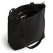 Vera Bradley Small Original Zip Tote Bag in Moonless Night – black quilted open view showing interior compartments.