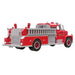 Rear view of red 1973 Dodge fire engine ornament showing ladder rack and '2026' plate