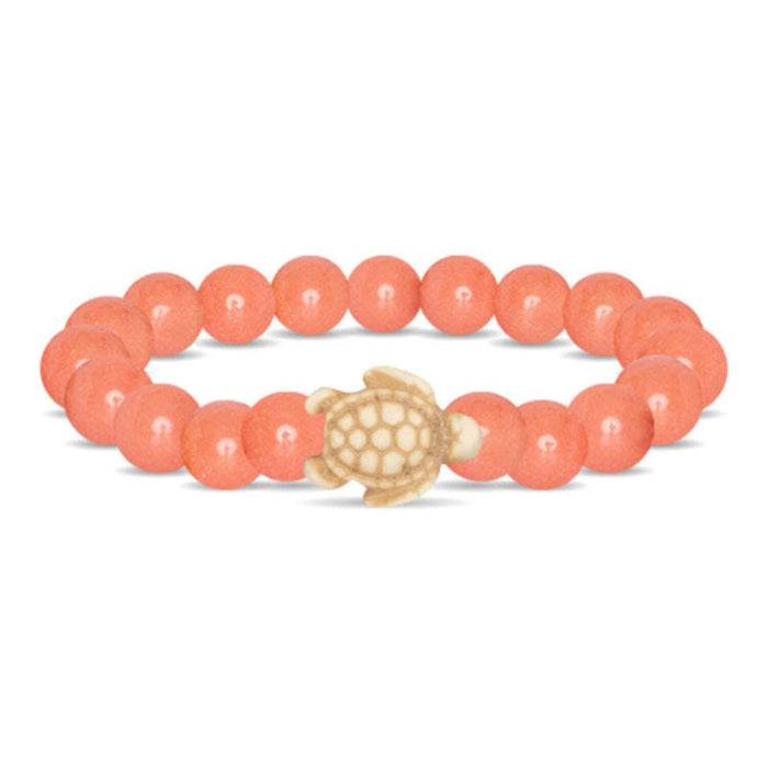 Fahlo Journey Bracelet Sunrise Glow with elastic beaded design, interactive sea turtle tracking experience, and support for Sea Turtle Conservancy wildlife conservation.