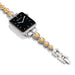 Brighton Pretty Tough Heart Watch Band in a two-tone silver and gold finish featuring heart accents and signature studded detailing for a stylish smartwatch accessory.