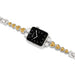Brighton Pretty Tough Heart Watch Band in a two-tone silver and gold finish featuring heart accents and signature studded detailing for a stylish smartwatch accessory.