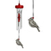 Silver cardinal wind chime with crystal accents for elegant home and garden décor