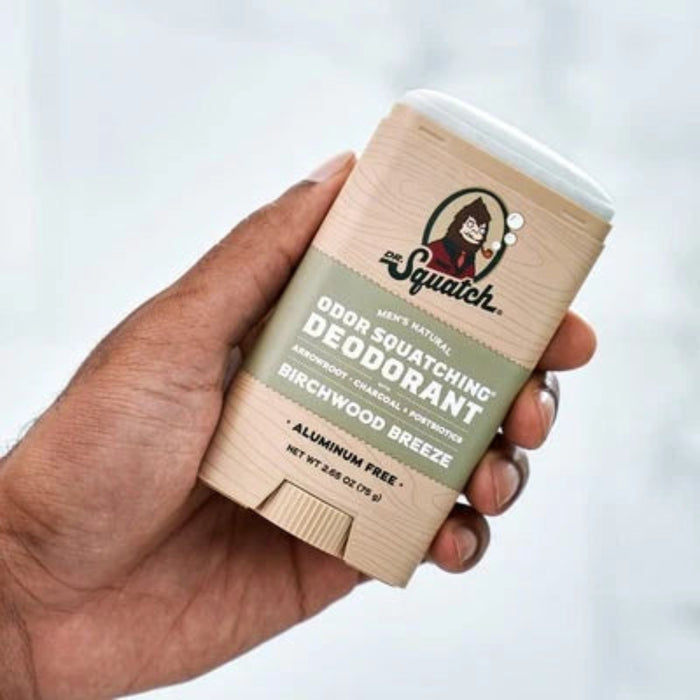 Dr. Squatch Birchwood Breeze Natural Deodorant delivers all-day odor protection with a crisp, woodsy scent.