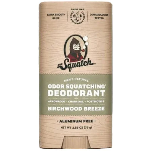 Dr. Squatch Birchwood Breeze Natural Deodorant delivers all-day odor protection with a crisp, woodsy scent.
