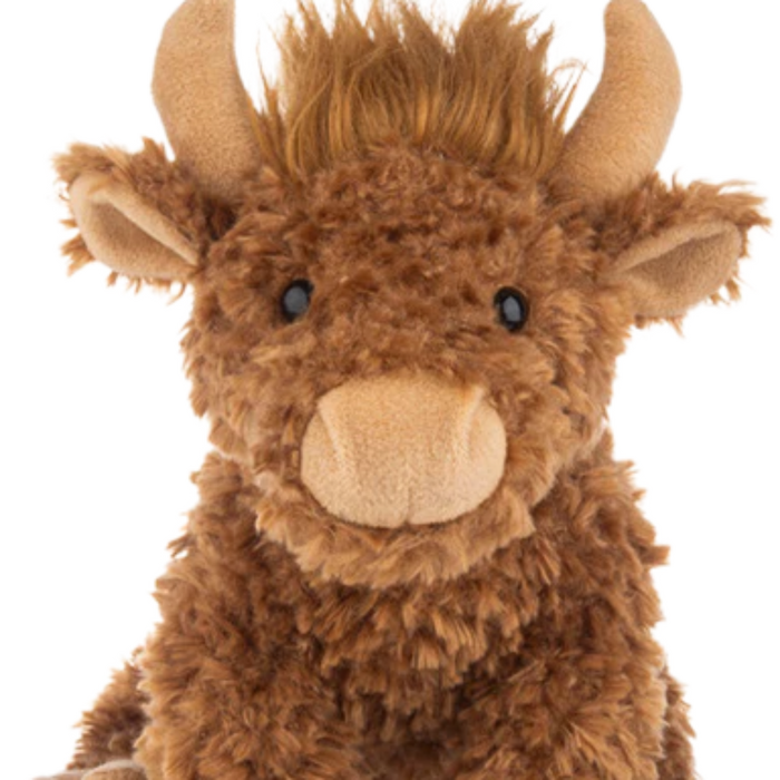This wee Highland Cow is fluffy, fabulous, and apparently comes with its own tartan furniture. 