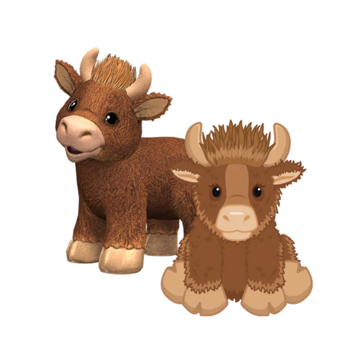 This wee Highland Cow is fluffy, fabulous, and apparently comes with its own tartan furniture. 