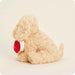 Warmies Be Mine Golden Dog plush side view holding red heart