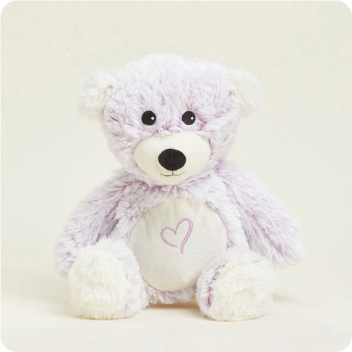 Warmies Love Bear Plush seated with soft paws and calming lavender-scented design