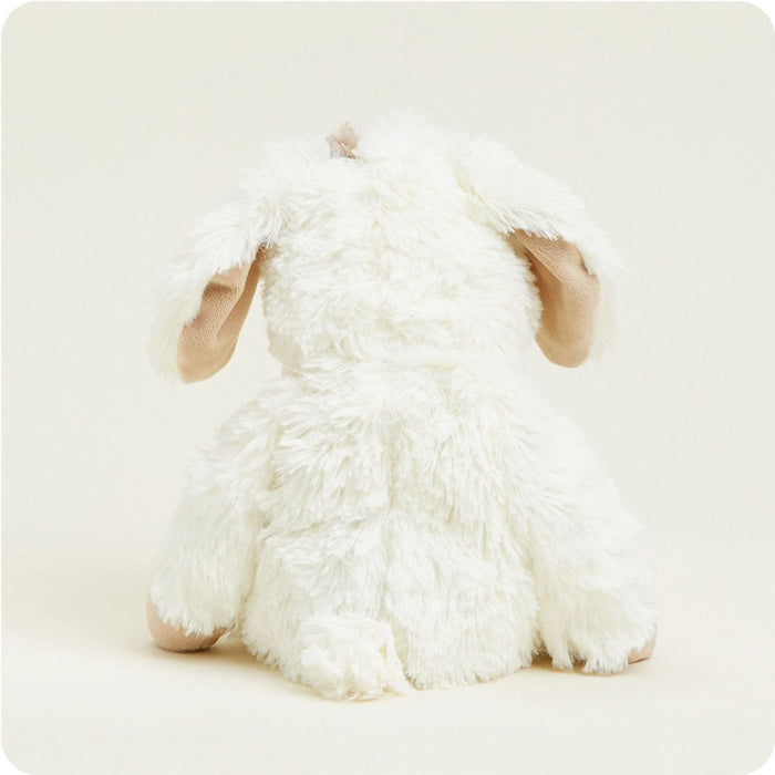 Back view of Warmies Puppy Plush highlighting soft plush fabric and cuddly shape