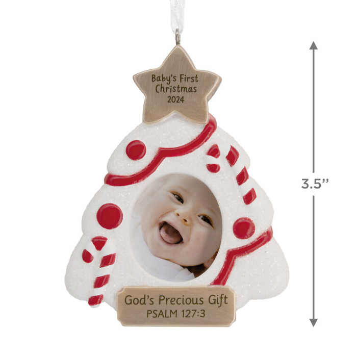 Hallmark : DaySpring Baby's First Christmas Religious 2024 Photo Frame Hallmark Ornament