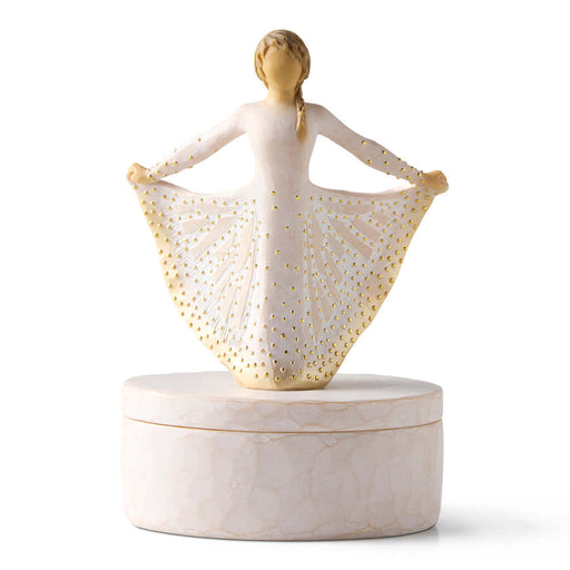 Willow Tree Butterfly jewelry box – resin keepsake box with angel figurine, hand-painted with gold accents, perfect gift for women or special occasions