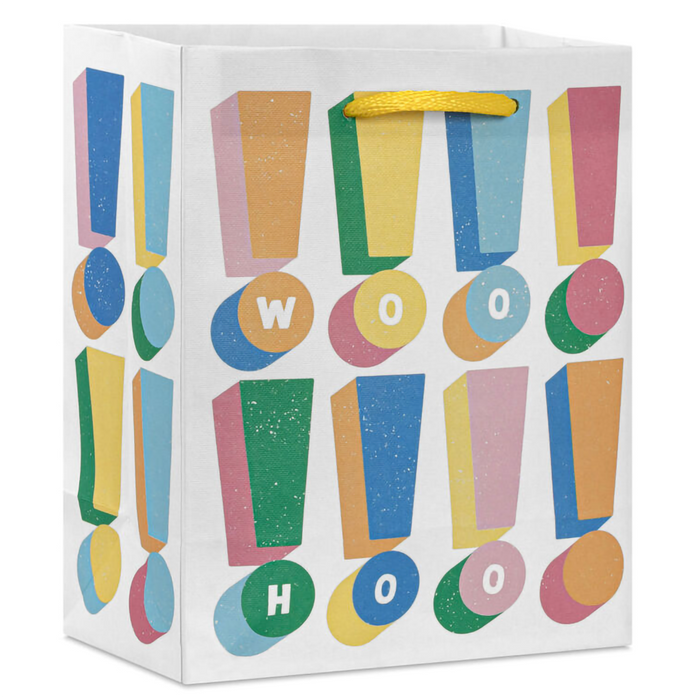 Hallmark : 6.5" Woo Hoo Colorful Exclamations Small Gift Bag