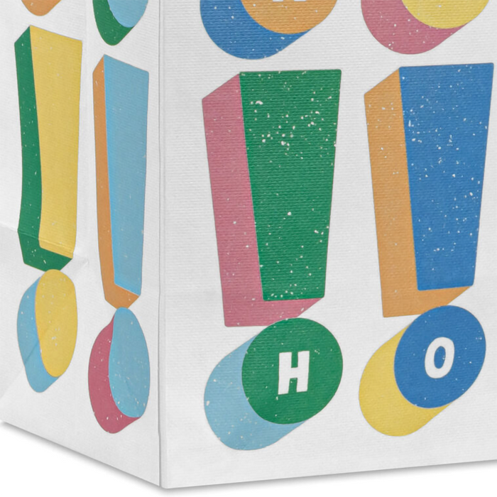 Hallmark : 6.5" Woo Hoo Colorful Exclamations Small Gift Bag