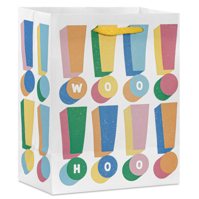 Hallmark : 6.5" Woo Hoo Colorful Exclamations Small Gift Bag