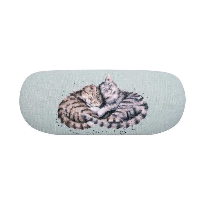 Wrendale Designs Sweet Dreams Cat Eye Glass Case with sleeping tabby kittens illustration