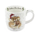 Christmas hamster mug with “Cookies For Santa” text inside rim from Wrendale Designs by Hannah Dale.