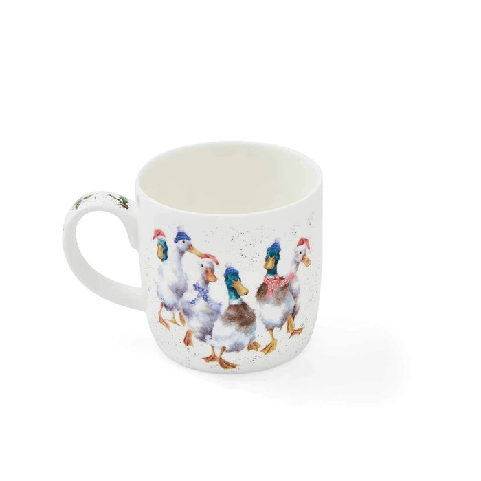 Wrendale Designs Duck The Halls mug with illustrated ducks and holiday accents.