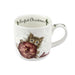 Fine bone china Christmas mug featuring Wrendale Designs kitten holding a festive bauble with “Purrfect Christmas” inside rim.